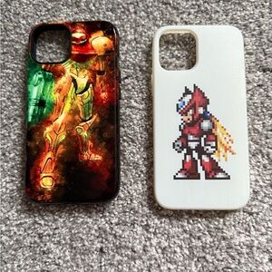 iPhone 14 Pro Max Nintendo Metroid and Mega Man Phone Cases - Green, Red, White